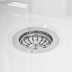 Butler & Rose Ceramic Fireclay Belfast Traditional Kitchen Sink With Weir Overflow & Basket Strainer Waste - 595 X 455mm -Vado Sale Store butler and rose belfast sink strainer waste lifestyle