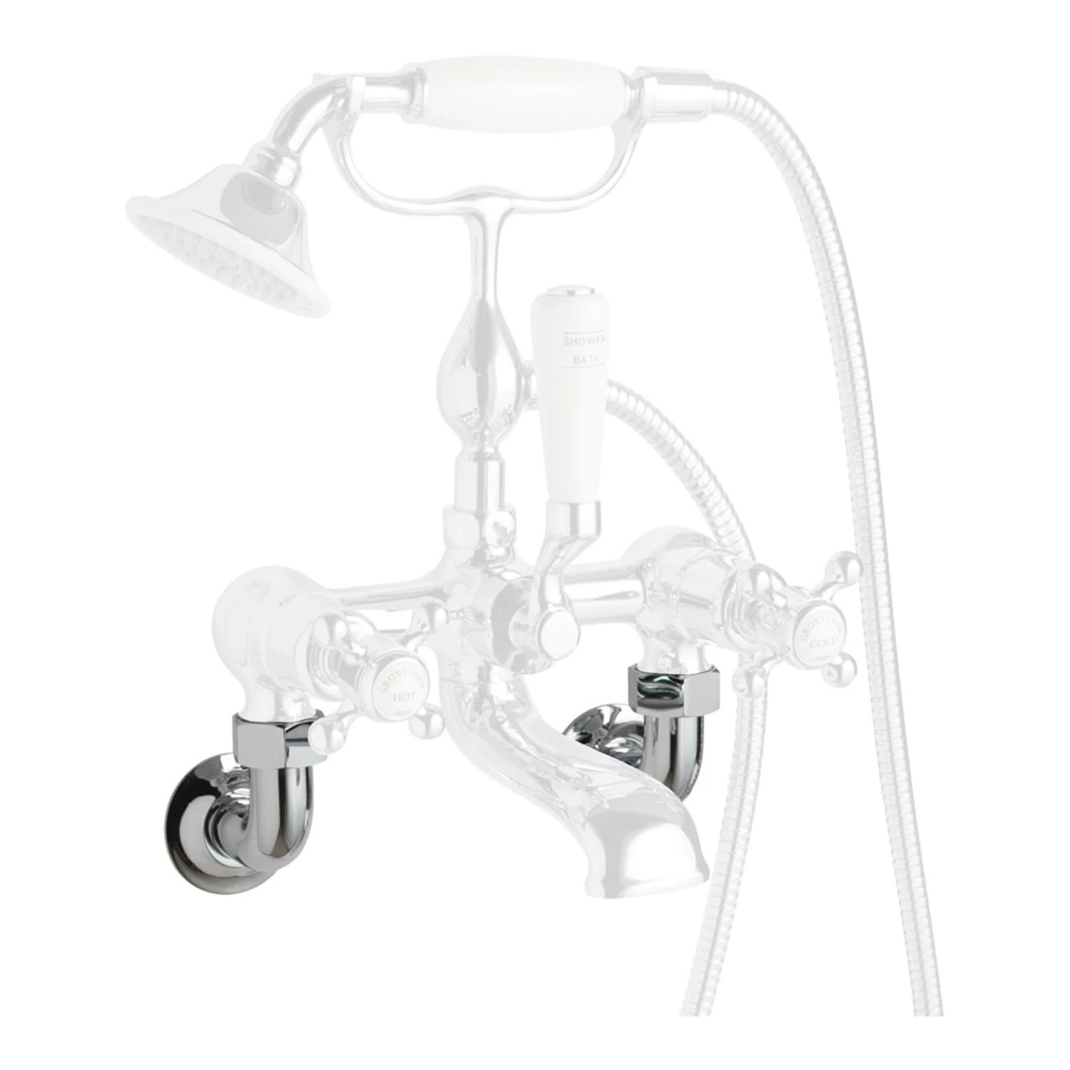 Butler & Rose Caledonia Wall Mounted Unions - Chrome 2 Butler & Rose Caledonia Wall Mounted Unions - Chrome