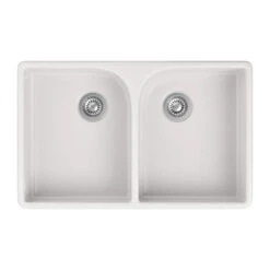 Butler & Rose Ceramic Fireclay Double Belfast Kitchen Sink & Waste - 795 X 500mm -Vado Sale Store butler and rose double belfast sink cutout1