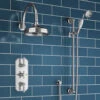 Edith Concealed Shower Valve, 200mm Fixed Shower Head & Slide Rail Kit - 300mm Wall Shower Arm