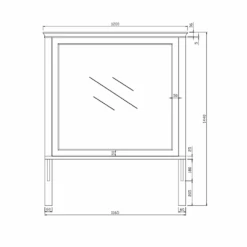 Butler & Rose Mirror With Shelf & Spa Grey Frame - 1200 X 1400mm 15 Butler & Rose Mirror With Shelf & Spa Grey Frame - 1200 X 1400mm -Vado Sale Store butler and rose mirror with shelf 1200x1400 technical drawing