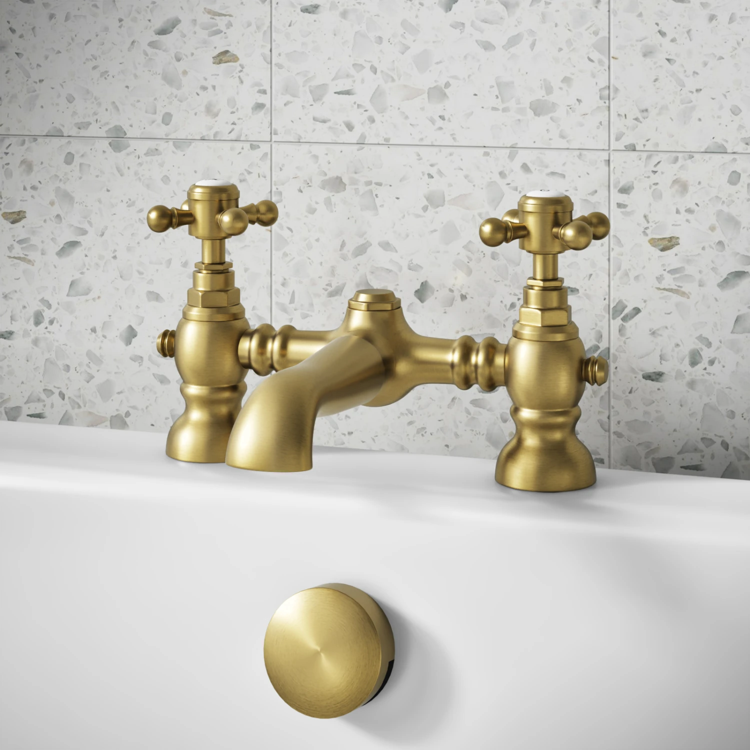 Butler & Rose Beatrice Brushed Brass Bath Filler 3 Butler & Rose Beatrice Brushed Brass Bath Filler