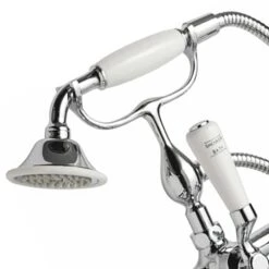 Butler & Rose Caledonia Pinch Bath Shower Mixer With Shower Kit - Chrome 11 Butler & Rose Caledonia Pinch Bath Shower Mixer With Shower Kit - Chrome -Vado Sale Store butler rose caledonia chrome handset and craddle 1