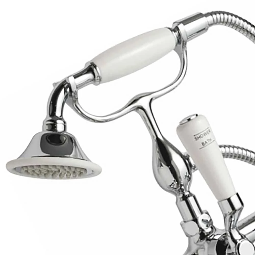 Butler & Rose Caledonia Pinch Bath Shower Mixer With Shower Kit - Chrome 6 Butler & Rose Caledonia Pinch Bath Shower Mixer With Shower Kit - Chrome - Image 4