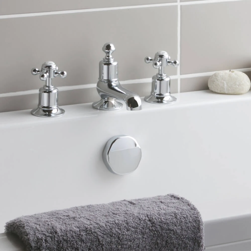 Butler & Rose Caledonia Crosshead 3 Hole Bath Filler - Chrome 3 Butler & Rose Caledonia Crosshead 3 Hole Bath Filler - Chrome