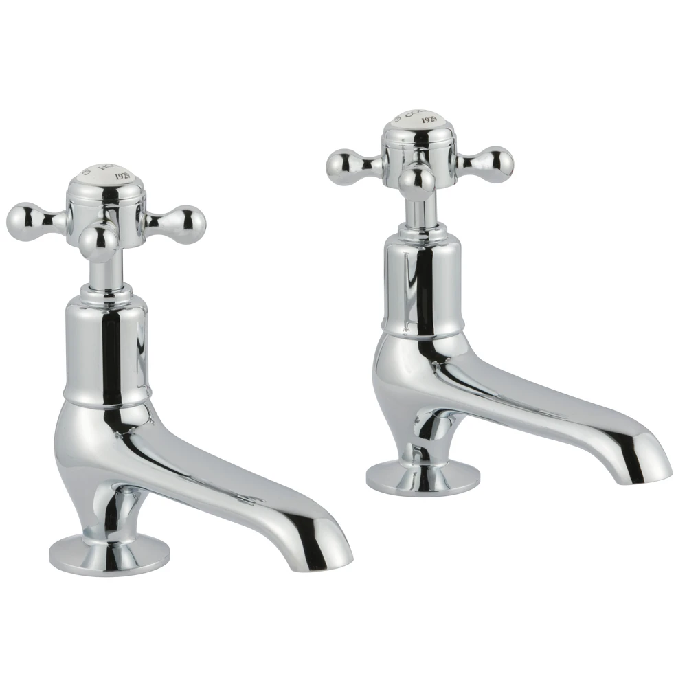 Butler & Rose Caledonia Crosshead Long Nose Basin Pillar Taps - Nickel 3 Butler & Rose Caledonia Crosshead Long Nose Basin Pillar Taps - Nickel