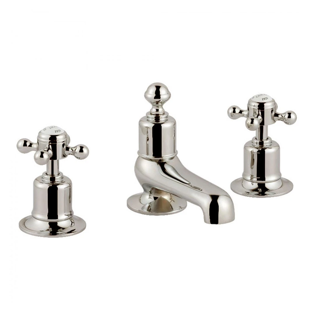 Butler & Rose Caledonia Crosshead 3 Hole Long Nose Basin Mixer - Nickel 7 Butler & Rose Caledonia Crosshead 3 Hole Long Nose Basin Mixer - Nickel - Image 5