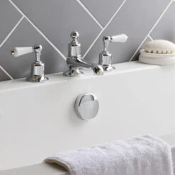 Butler & Rose Caledonia Lever 3 Hole Deck Mounted Bath Filler - Chrome