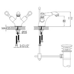 Butler & Rose Caledonia Lever Mono Basin Mixer With Pop-up Waste - Chrome -Vado Sale Store butler rose caledonia lever basin tap tech
