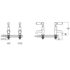 Butler & Rose Caledonia Lever Cloakroom Basin Pillar Taps - Chrome 5 Butler & Rose Caledonia Lever Cloakroom Basin Pillar Taps - Chrome -Vado Sale Store butler rose caledonia lever mini pillar taps tech