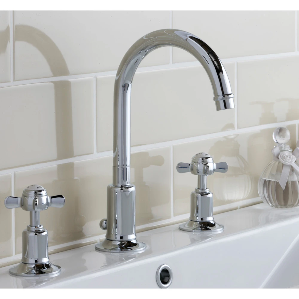 Butler & Rose Caledonia Pinch 3 Hole Basin Mixer - Chrome 3 Butler & Rose Caledonia Pinch 3 Hole Basin Mixer - Chrome