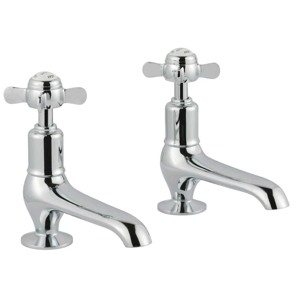 Butler & Rose Caledonia Pinch Long Nose Basin Pillar Taps - Chrome 3 Butler & Rose Caledonia Pinch Long Nose Basin Pillar Taps - Chrome