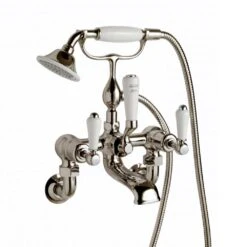 Butler & Rose Caledonia Lever Wall Mounted Bath Mixer With Shower Handset - Nickel -Vado Sale Store butler rose caledonia wall bathshower mixer nickel