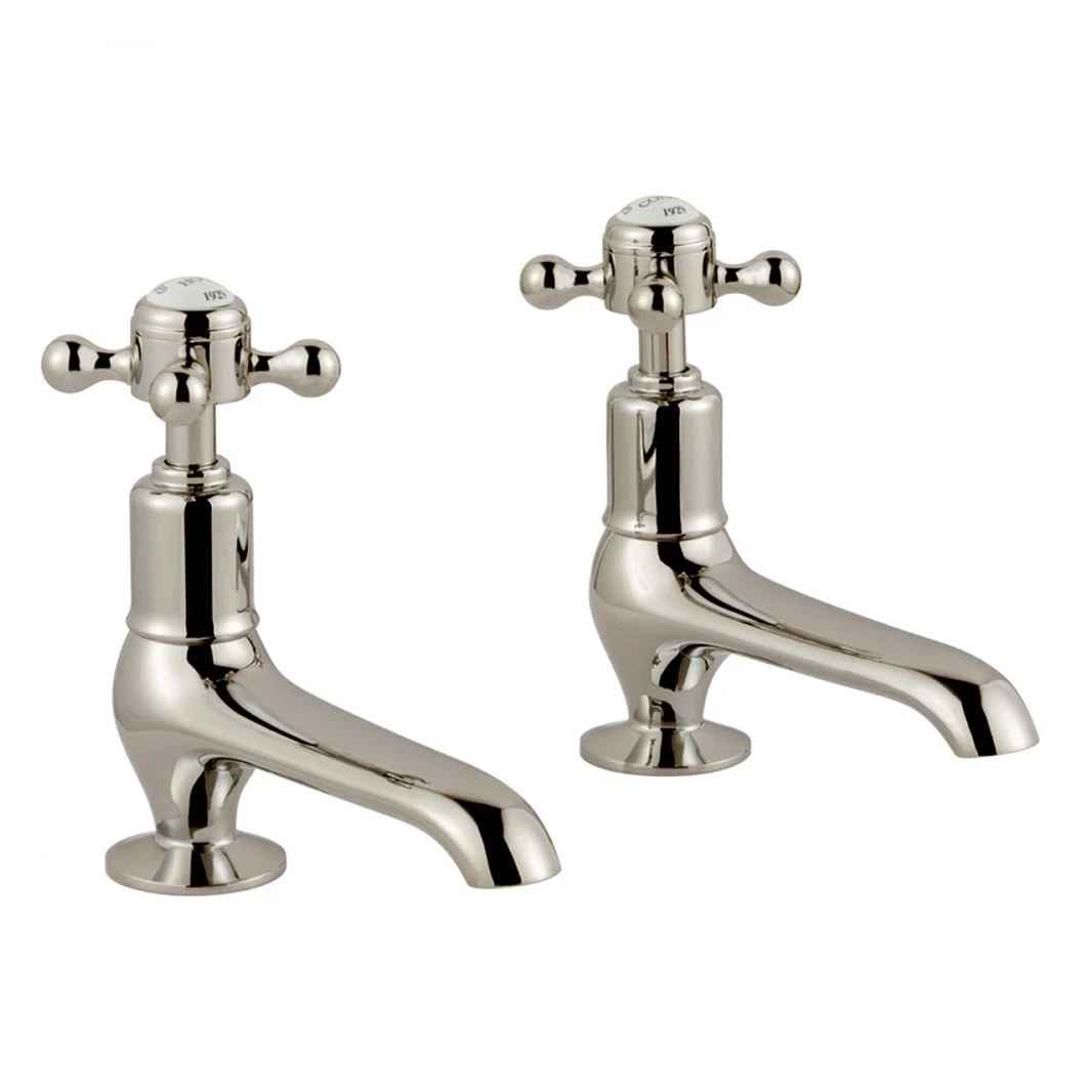 Butler & Rose Caledonia Crosshead Long Nose Basin Pillar Taps - Nickel 4 Butler & Rose Caledonia Crosshead Long Nose Basin Pillar Taps - Nickel - Image 2