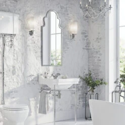 Butler & Rose Aged Brass Mirror - 500 X 830mm -Vado Sale Store butler rose curved mirror chrome lifestyle1