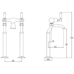 Butler & Rose Caledonia Lever Floorstanding Bath Filler - Chrome -Vado Sale Store butler rose lever concealed 2 outlet valve tech