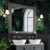 Butler & Rose Mirror With Shelf & Spa Grey Frame - 1200 X 1400mm -Vado Sale Store butler rose mirror shelf 1200x1400 spa grey lifestyle1