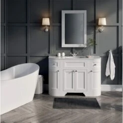 Butler & Rose Mirror With Spa Grey Frame - 900 X 600mm 11 Butler & Rose Mirror With Spa Grey Frame - 900 X 600mm -Vado Sale Store butler rose1200vanitunit almondwhite 06 1