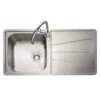 Caple Blaze 1 Bowl Satin Stainless Steel Sink & Waste Kit With Left Hand Drainer - 1000 X 500mm 2 Caple Blaze 1 Bowl Satin Stainless Steel Sink & Waste Kit With Left Hand Drainer - 1000 X 500mm -Vado Sale Store bz100r cutout