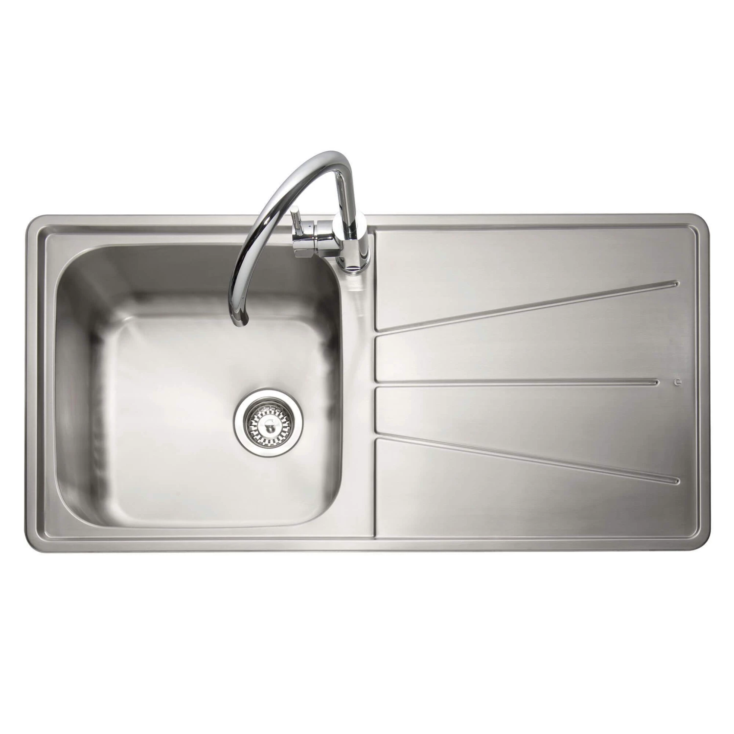 Caple Blaze 1 Bowl Satin Stainless Steel Sink & Waste Kit With Left Hand Drainer - 1000 X 500mm 3 Caple Blaze 1 Bowl Satin Stainless Steel Sink & Waste Kit With Left Hand Drainer - 1000 X 500mm