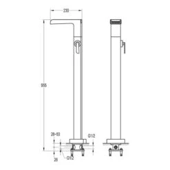 Flova Cascade Floor Standing Waterfall Bath Mixer Tap -Vado Sale Store cafmbf tech