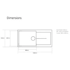 Caple Canis 1 Bowl Desert Sand Granite Composite Kitchen Sink & Waste Kit With Reversible Drainer - 1000 X 500mm -Vado Sale Store can100 tech