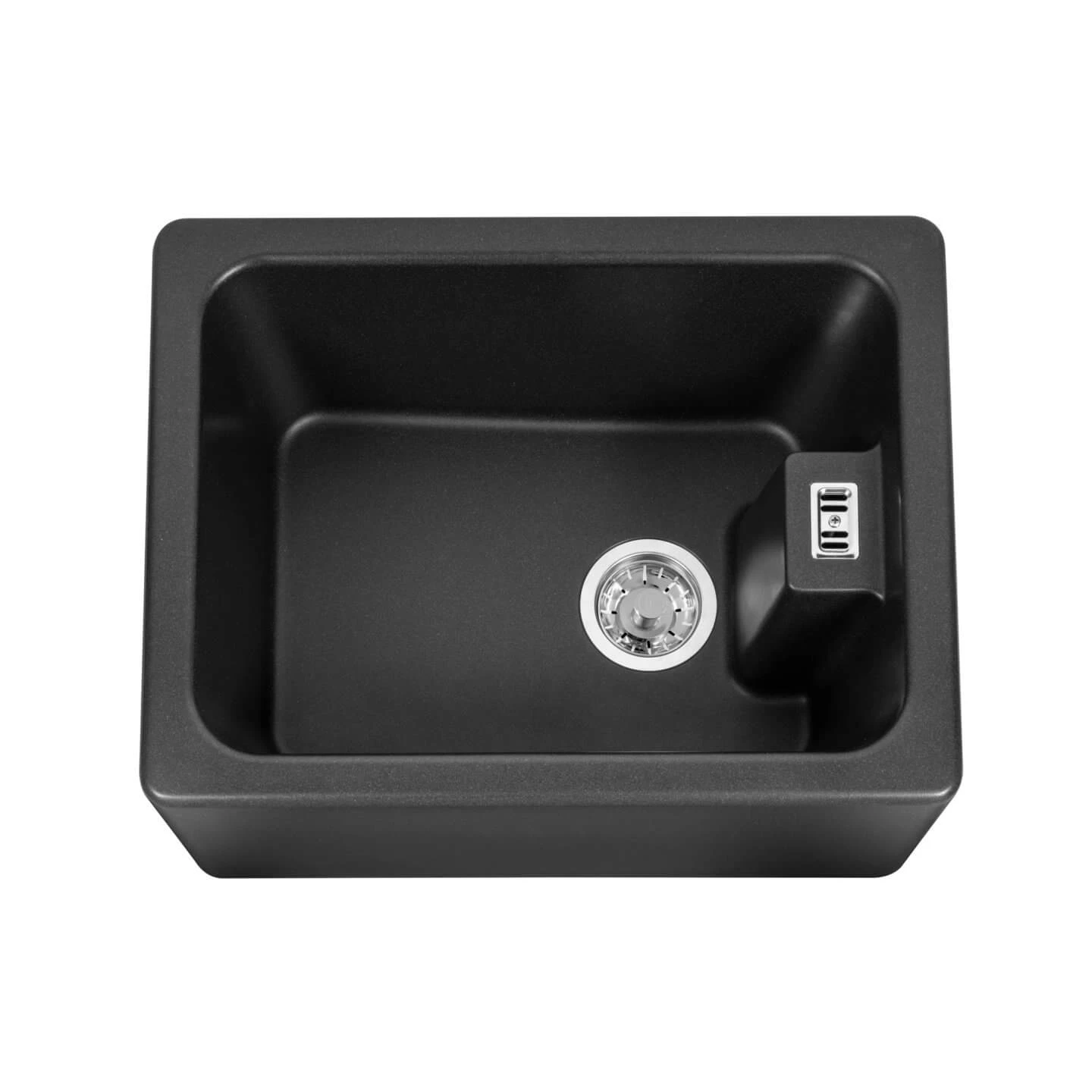 Caple Belfast 1 Bowl Black Granite Composite Kitchen Sink - 595 X 455mm 4 Caple Belfast 1 Bowl Black Granite Composite Kitchen Sink - 595 X 455mm - Image 2
