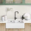 Caple Chepstow Double Bowl White Ceramic Belfast Kitchen Sink - 795 X 490mm 2 Caple Chepstow Double Bowl White Ceramic Belfast Kitchen Sink - 795 X 490mm -Vado Sale Store caple chepstow double bowl kitchen sink lifestyle
