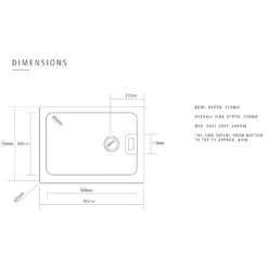 Caple Belfast 1 Bowl Grey Granite Composite Kitchen Sink - 595 X 455mm 7 Caple Belfast 1 Bowl Grey Granite Composite Kitchen Sink - 595 X 455mm -Vado Sale Store caple granite belfast sink tech drawing 1