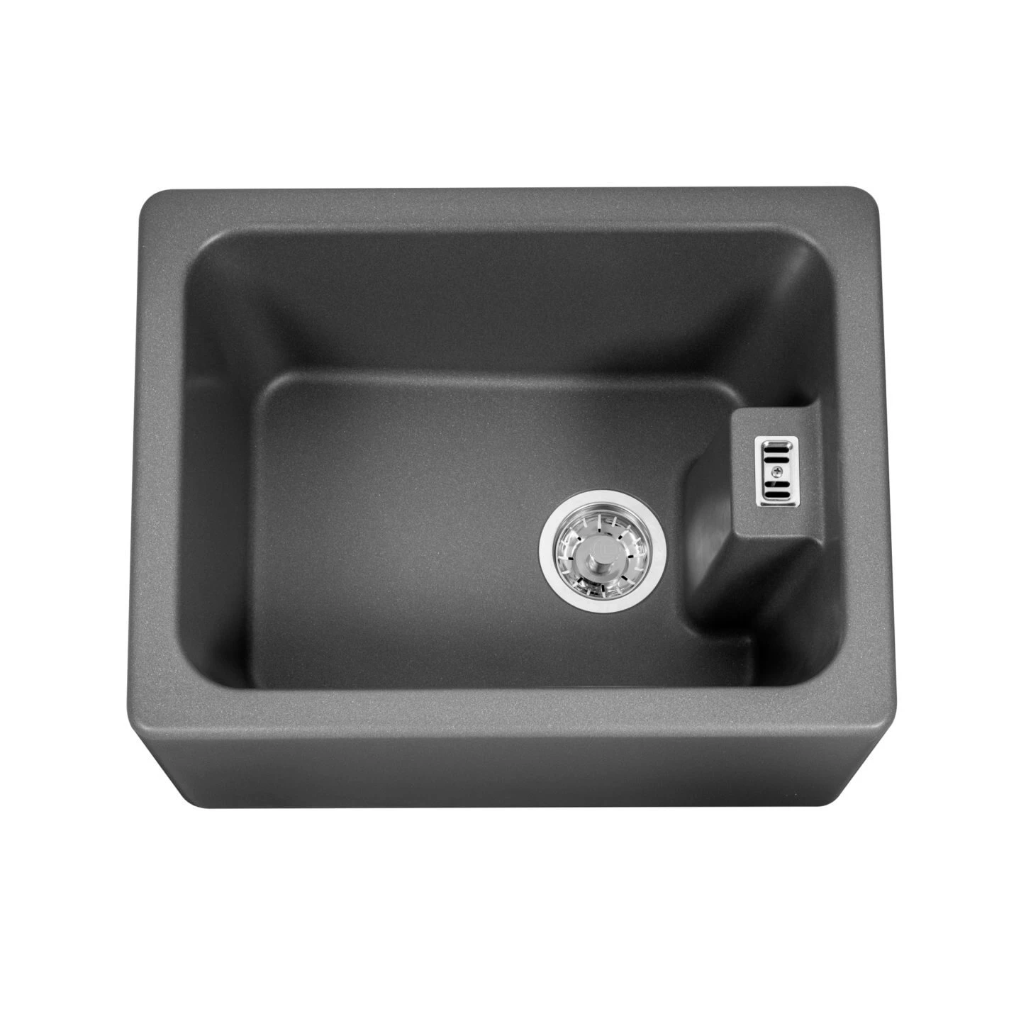 Caple Belfast 1 Bowl Grey Granite Composite Kitchen Sink - 595 X 455mm 4 Caple Belfast 1 Bowl Grey Granite Composite Kitchen Sink - 595 X 455mm - Image 2