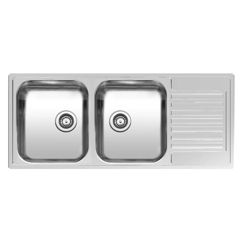 Reginox Centurio Reversible Double Bowl Stainless Steel Kitchen Sink With Drainer & Waste - 1150 X 490mm 3 Reginox Centurio Reversible Double Bowl Stainless Steel Kitchen Sink With Drainer & Waste - 1150 X 490mm