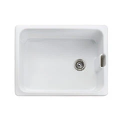 Rangemaster Farmhouse White Ceramic Belfast Sink & Waste Kit - 595 X 455mm