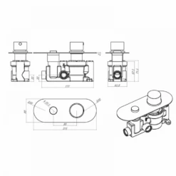 Christina Concealed Thermostatic Push Button Shower Valve & 300mm Fixed Shower Head - 150mm Ceiling Arm -Vado Sale Store christina concealed button valve shower head tech