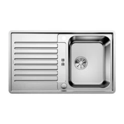 Blanco Classic Pro 45 S-IF Compact 1 Bowl Satin Polish Stainless Steel Kitchen Sink & Waste With Reversible Drainer - 860 X 510mm
