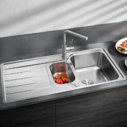 Blanco Classimo 6 S-IF 1.5 Bowl Brushed Stainless Steel Kitchen Sink & Waste With Reversible Drainer - 1000 X 500mm