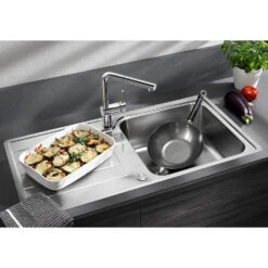 Blanco Classimo XL 6 S-IF 1 Bowl Brushed Stainless Steel Kitchen Sink & Waste With Reversible Drainer - 1000 X 500mm -Vado Sale Store classimo xl 6 s if lifestyle 2
