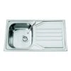 Clearwater Okio Single Bowl Satin Stainless Steel Sink & Waste With Reversible Drainer - 860 X 500mm 1 Clearwater Okio Single Bowl Satin Stainless Steel Sink & Waste With Reversible Drainer - 860 X 500mm -Vado Sale Store clearwater 7507123