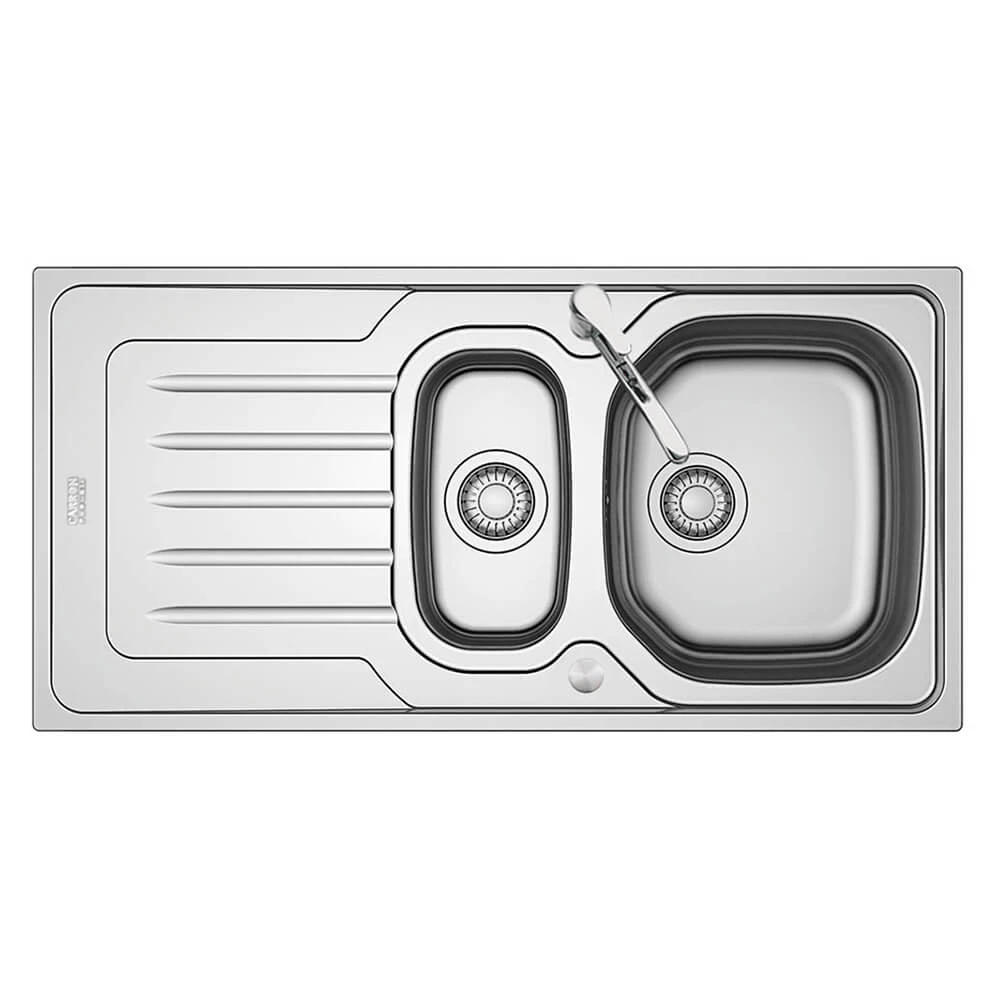 Clearwater Bolero 1.5 Bowls Satin Stainless Steel Sink & Waste - 1000 X 500mm 3 Clearwater Bolero 1.5 Bowls Satin Stainless Steel Sink & Waste - 1000 X 500mm