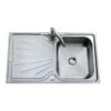Clearwater Deep Blue Compact Single Bowl Brushed Stainless Steel Sink & Waste With Reversible Drainer - 800 X 500mm -Vado Sale Store clearwater db5