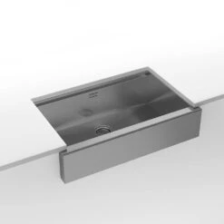 Clearwater Infinity Smart Butler Large Single Bowl Brushed Stainless Steel Kitchen Sink & Waste - 800 X 510mm -Vado Sale Store clearwater infinity smart belfast stainless steel kitchen sink lifestyle ins002