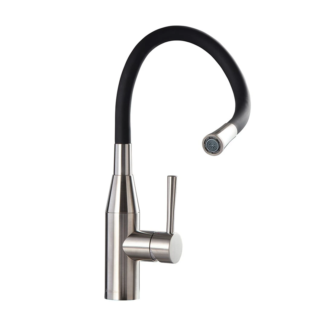 Clearwater Morpho Mono Kitchen Mixer With 'Flex & Stay' Spout - Brushed Nickel & White Hose 4 Clearwater Morpho Mono Kitchen Mixer With 'Flex & Stay' Spout - Brushed Nickel & White Hose - Image 2