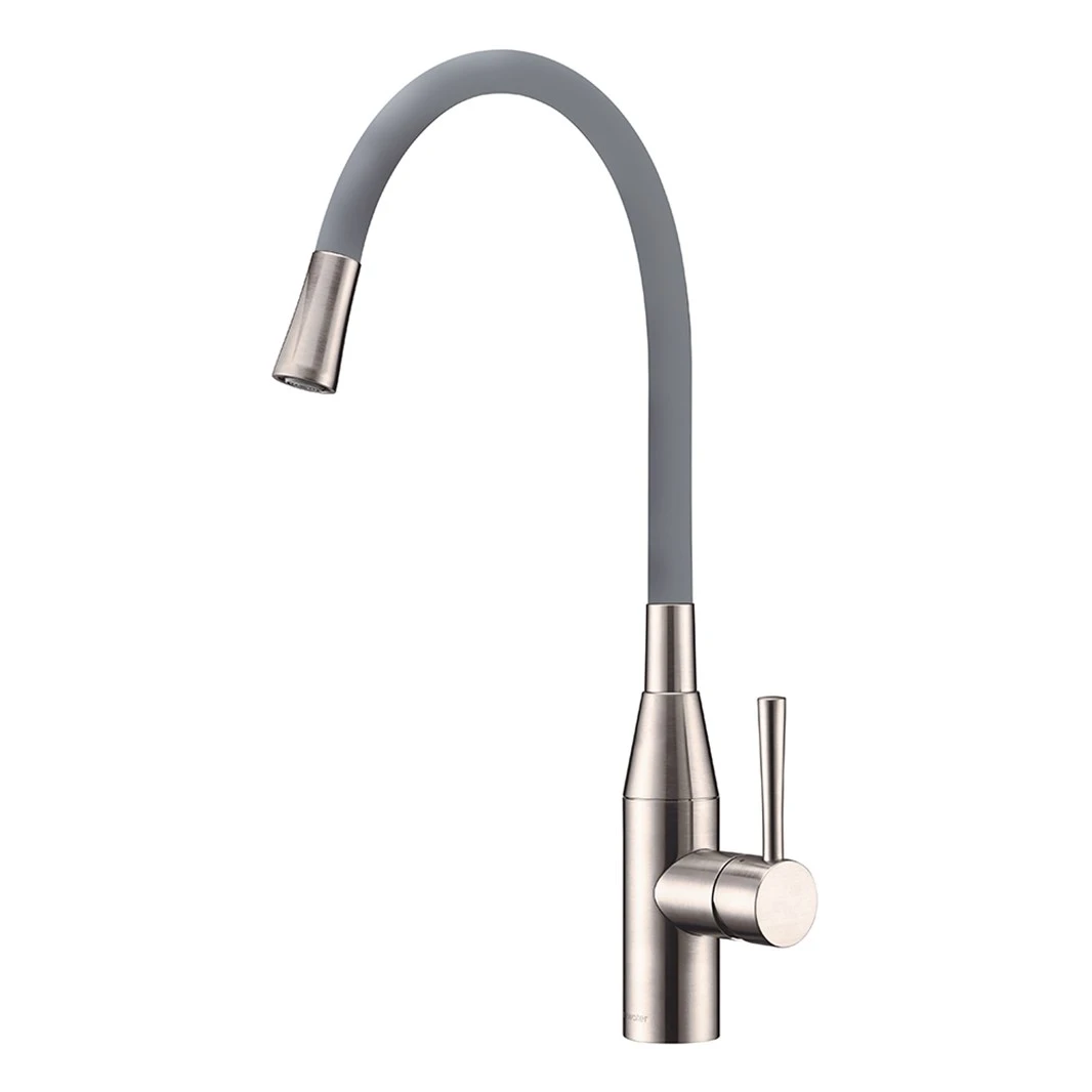 Clearwater Morpho Mono Kitchen Mixer With 'Flex & Stay' Spout - Brushed Nickel & White Hose 5 Clearwater Morpho Mono Kitchen Mixer With 'Flex & Stay' Spout - Brushed Nickel & White Hose - Image 3