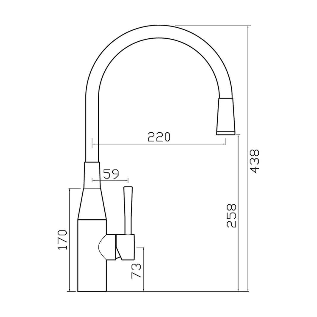 Clearwater Morpho Mono Kitchen Mixer With 'Flex & Stay' Spout - Brushed Nickel & White Hose 8 Clearwater Morpho Mono Kitchen Mixer With 'Flex & Stay' Spout - Brushed Nickel & White Hose - Image 6