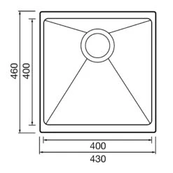 Clearwater Siena 1 Bowl Mocha Granite Composite Inset Or Undermount Kitchen Sink & Matt Black Waste - 430 X 460mm -Vado Sale Store clearwater siena 400 sink tech drawing