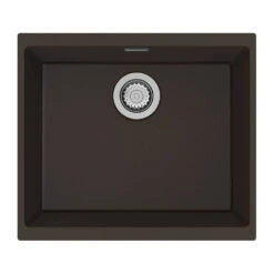 Clearwater Siena 1 Bowl Basalt Granite Composite Inset Or Undermount Kitchen Sink & Chrome Waste - 530 X 460mm 24 Clearwater Siena 1 Bowl Basalt Granite Composite Inset Or Undermount Kitchen Sink & Chrome Waste - 530 X 460mm -Vado Sale Store clearwater siena 500 mocha sink cutout