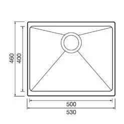 Clearwater Siena 1 Bowl Basalt Granite Composite Inset Or Undermount Kitchen Sink & Chrome Waste - 530 X 460mm 29 Clearwater Siena 1 Bowl Basalt Granite Composite Inset Or Undermount Kitchen Sink & Chrome Waste - 530 X 460mm -Vado Sale Store clearwater siena 500 sink tech drawing