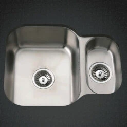 Clearwater Tango 1.5 Bowl Brushed Stainless Steel Undermount Sink & Waste - 594 X 460mm