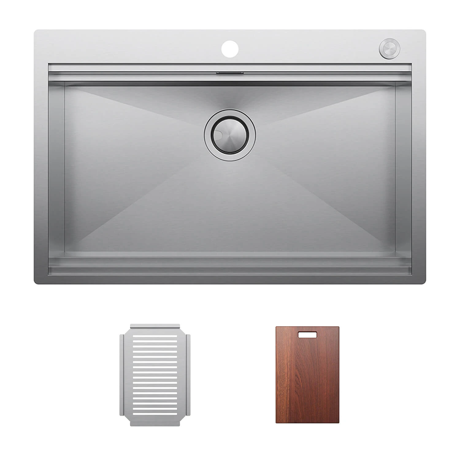 Clearwater Urban Smart Extra Large 1 Bowl Stainless Steel Kitchen Sink, Integrated Accessories & Automatic Waste - 800 X 520mm 4 Clearwater Urban Smart Extra Large 1 Bowl Stainless Steel Kitchen Sink, Integrated Accessories & Automatic Waste - 800 X 520mm - Image 2