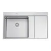 Clearwater Xeron 86 Single Bowl Brushed Stainless Steel Sink & Waste With Right Hand Drainer - 860 X 520mm 1 Clearwater Xeron 86 Single Bowl Brushed Stainless Steel Sink & Waste With Right Hand Drainer - 860 X 520mm -Vado Sale Store clearwater xeron 86 stainless steel sink cutout