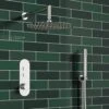 Corinne Concealed Thermostatic Push Button Shower Valve, 400mm Fixed Head & Shower Handset Kit - 150mm Ceiling Arm